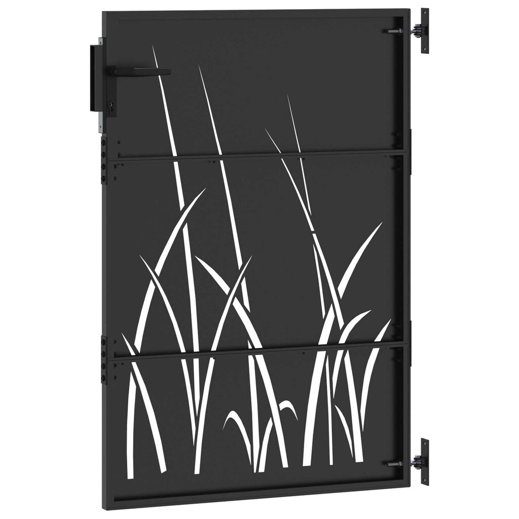 vidaXL Πύλη Κήπου Μαύρο 105 x 150 cm Ατσάλι με Επικάλυψη Πούδρας