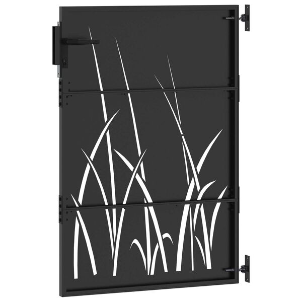 vidaXL Πύλη Κήπου Μαύρο 105 x 150 cm Ατσάλι με Επικάλυψη Πούδρας