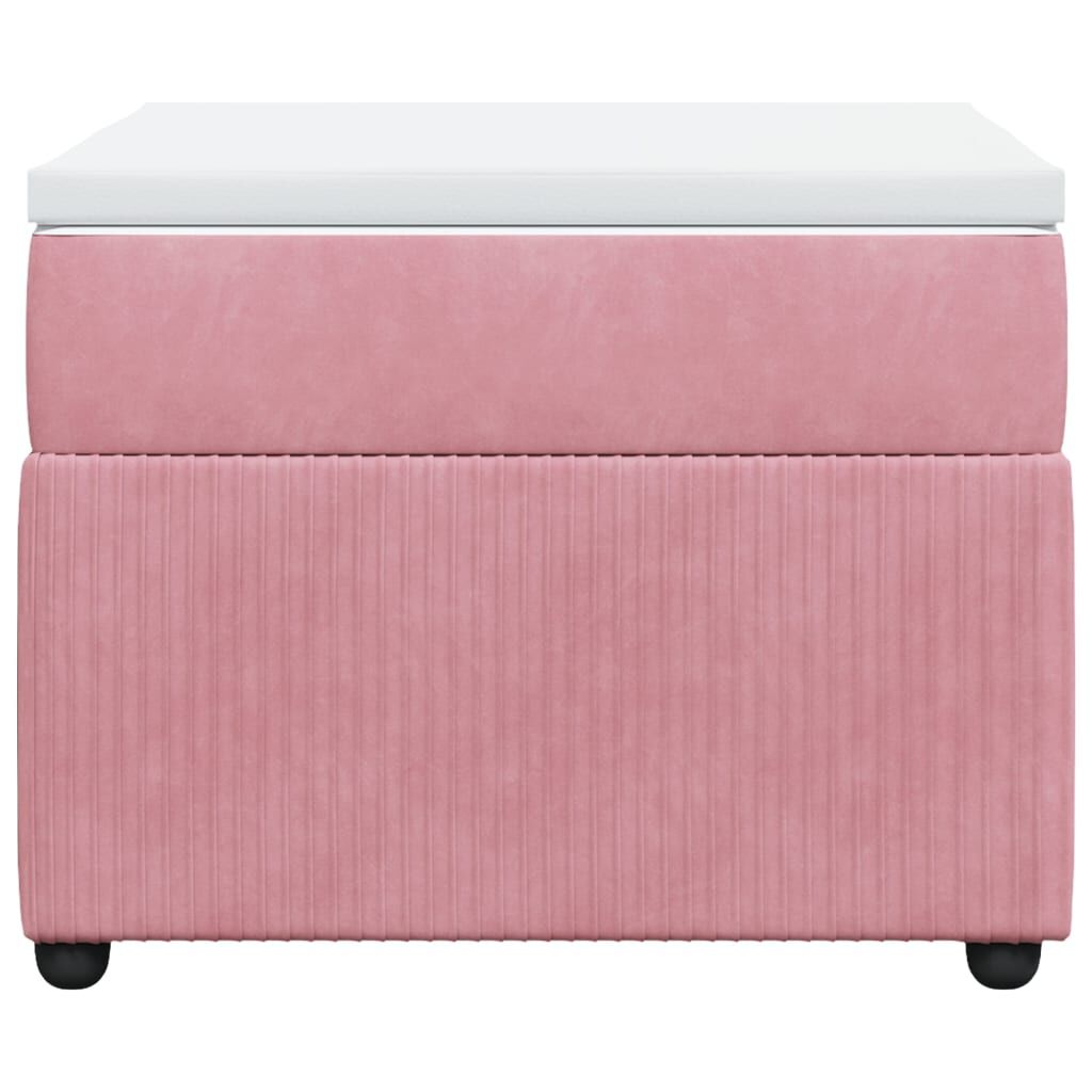vidaXL Κρεβάτι Boxspring με Στρώμα Ροζ 90x200 εκ. Βελούδινο