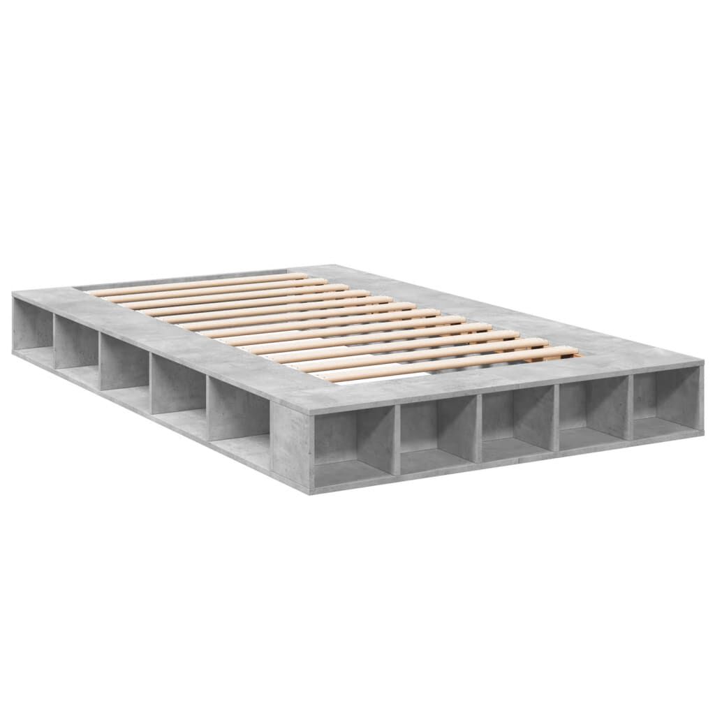 vidaXL Πλαίσιο Κρεβατιού Γκρι Σκυροδέματος 120x200 εκ. Επεξεργ. Ξύλο