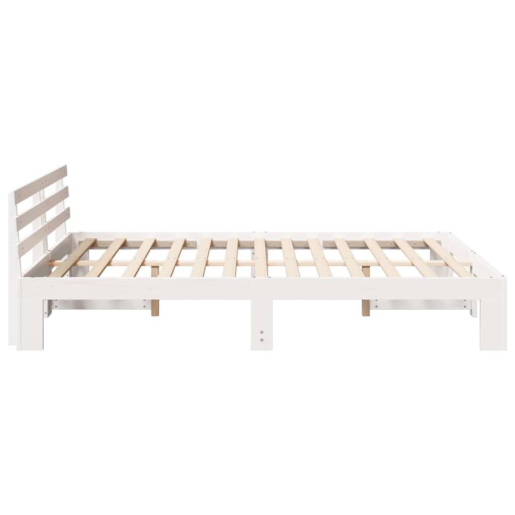 vidaXL Σκελετός Κρεβατιού Λευκό 140 x 200 cm Μασίφ ξύλο πεύκου