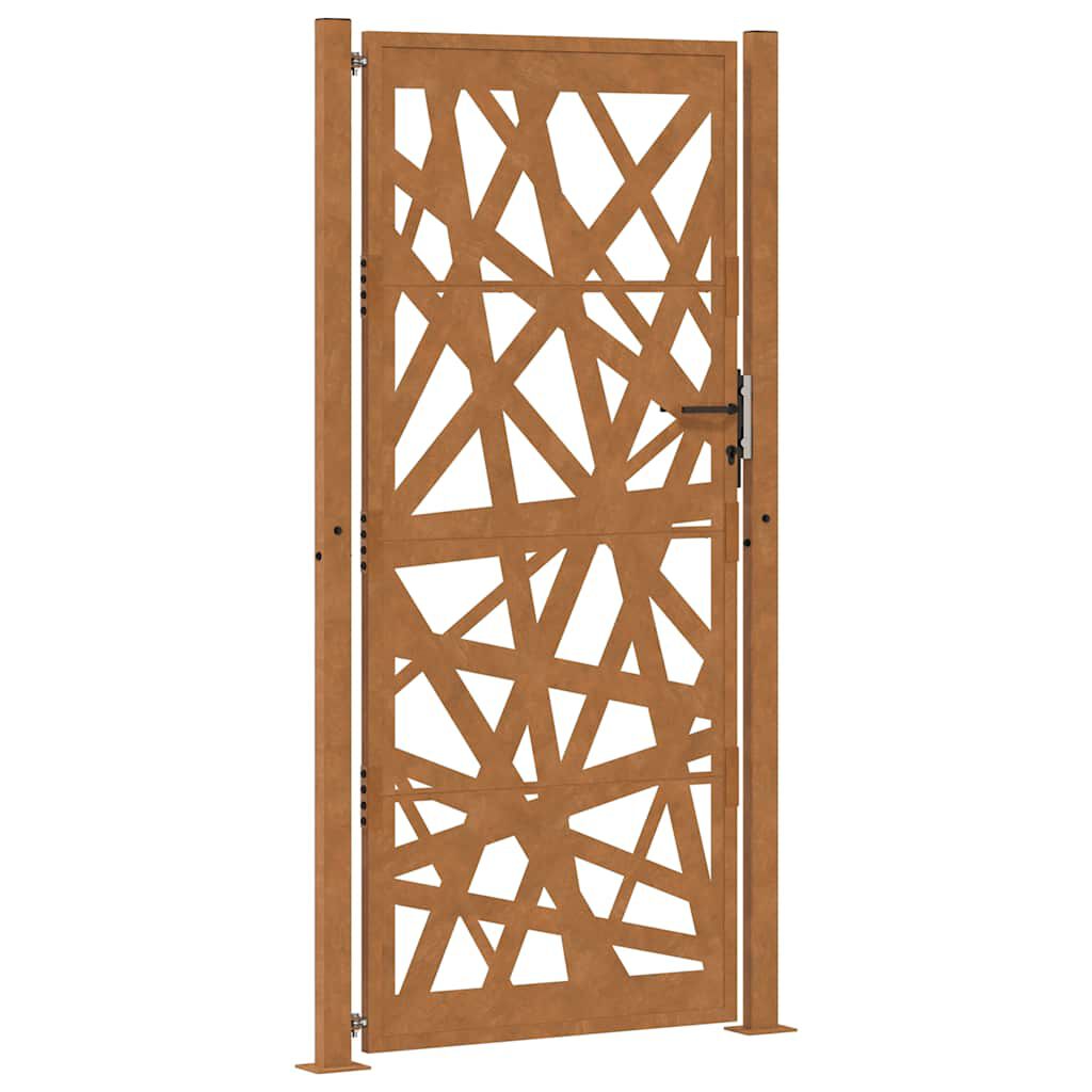 vidaXL Πύλη κήπου 105x205 cm από καιρικό χάλυβα Light Design