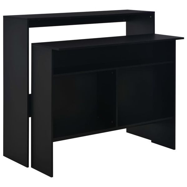 vidaXL Τραπέζι Μπαρ με 2 Επιφάνειες Χρώμα Μαύρο 130 x 40 x 120 εκ.
