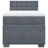 vidaXL Κρεβάτι Boxspring με Στρώμα Σκούρο Γκρι 80x200 εκ. Βελούδινο