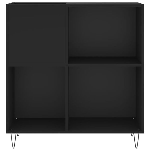 vidaXL Δισκοθήκη Μαύρη 84,5 x 38 x 89 εκ. από Επεξεργασμένο Ξύλο