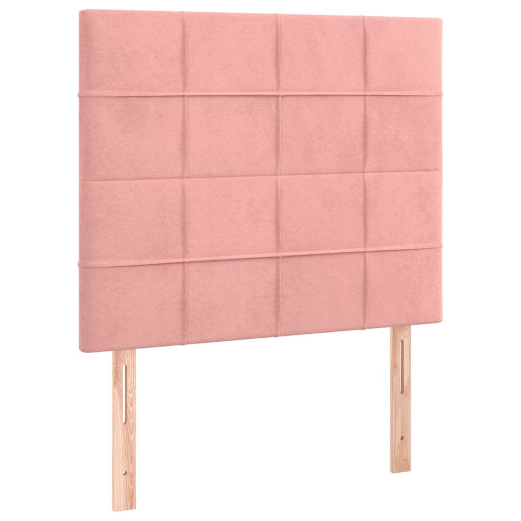 vidaXL Κρεβάτι Boxspring με Στρώμα Ροζ 120x200 εκ. Βελούδινο