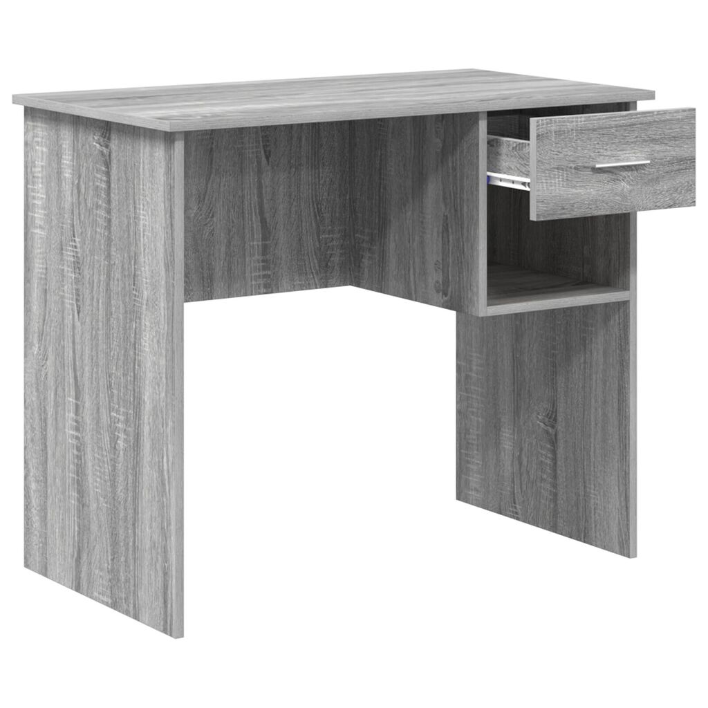 vidaXL Γραφείο με Αποθήκη Γκρι Sonoma 90x49.5x75 cm Επεξεργασμένο Ξύλο