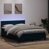 vidaXL &Kappa;&rho;&epsilon;&beta;ά&tau;&iota; Boxspring &mu;&epsilon; &Sigma;&tau;&rho;ώ&mu;&alpha; & LED &sigma;&kappa;&omicron;ύ&rho;&omicron; &mu;&pi;&lambda;&epsilon; 140x220 cm &Beta;&epsilon;&lambda;&omicron;ύ&delta;&iota;&nu;&omicron;