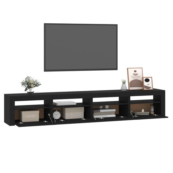 vidaXL Έπιπλο Τηλεόρασης με LED Μαύρο 240x35x40 εκ.