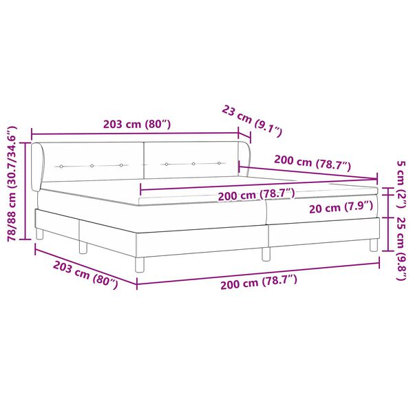 vidaXL Κρεβάτι με Ελατήρια και Στρώμα Κρεμ 90x200 εκ Υφασμα με στρώμα