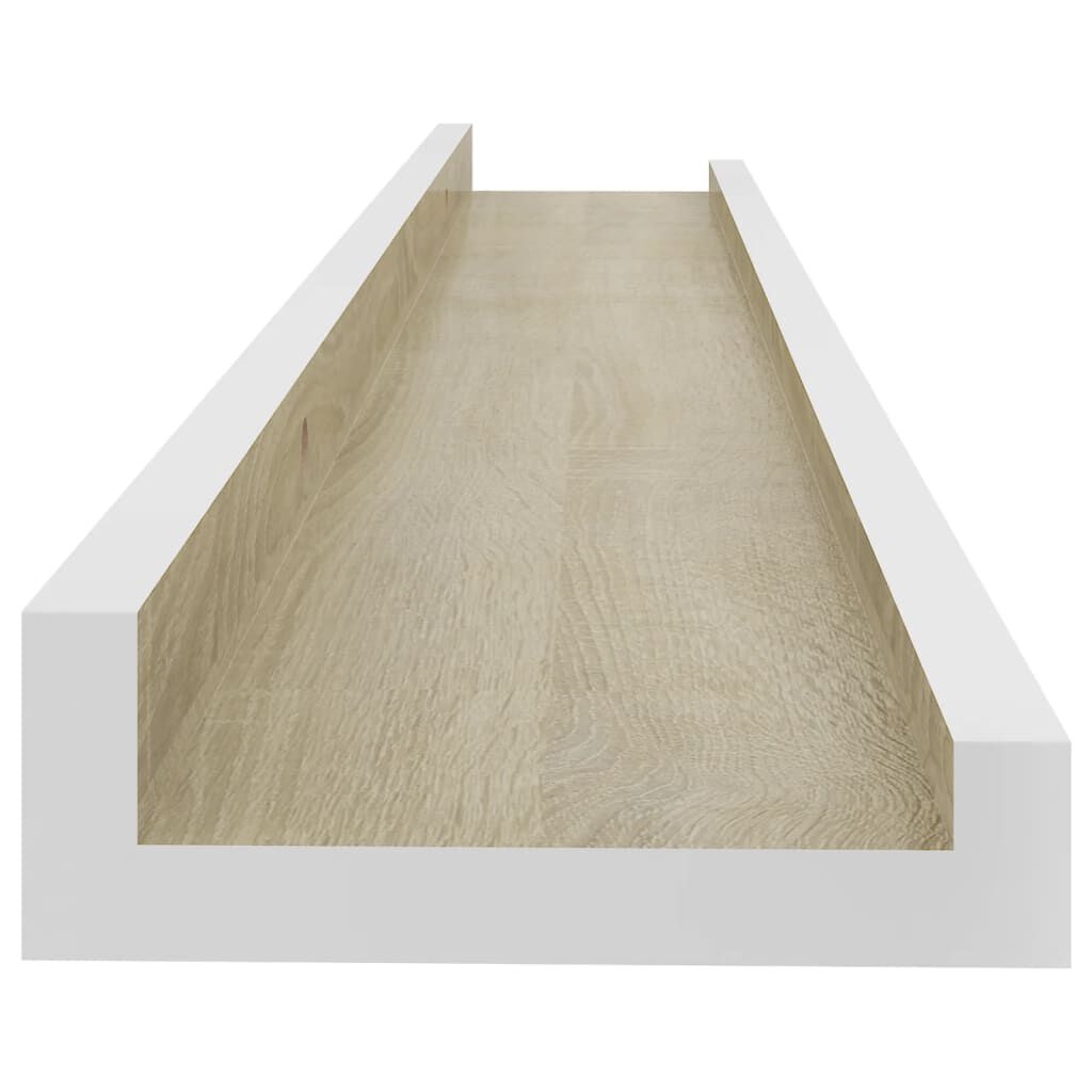 vidaXL Ράφια Τοίχου 2 τεμ. Λευκό και Sonoma Δρυς 60 x 9 x 3 εκ.