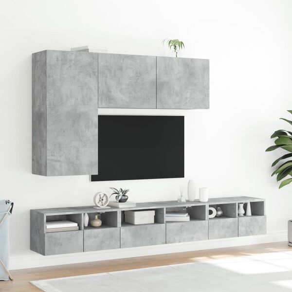 vidaXL Ντουλάπι Τοίχου Τηλεόρασης Γκρι Σκυρ. 60x30x30εκ. Επεξ. Ξύλο