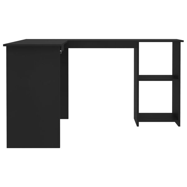 vidaXL Γραφείο Γωνιακό Μαύρο 120 x 140 x 75 εκ. από Επεξ. Ξύλο