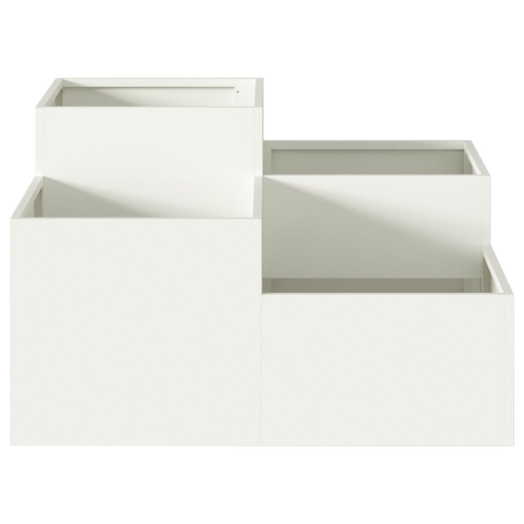 vidaXL Γλάστρα Κήπου 80x80x48 εκ. Λευκό Ατσάλι