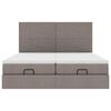 vidaXL Οθωμανικό κρεβάτι με στρώματα & LEDs Taupe 180x200cm ύφασμα