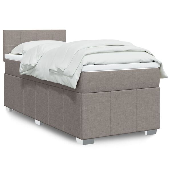 vidaXL &Kappa;&rho;&epsilon;&beta;ά&tau;&iota; Boxspring &mu;&epsilon; &Sigma;&tau;&rho;ώ&mu;&alpha; Taupe 90x200 &epsilon;&kappa;. &Upsilon;&phi;&alpha;&sigma;&mu;ά&tau;&iota;&nu;&omicron;