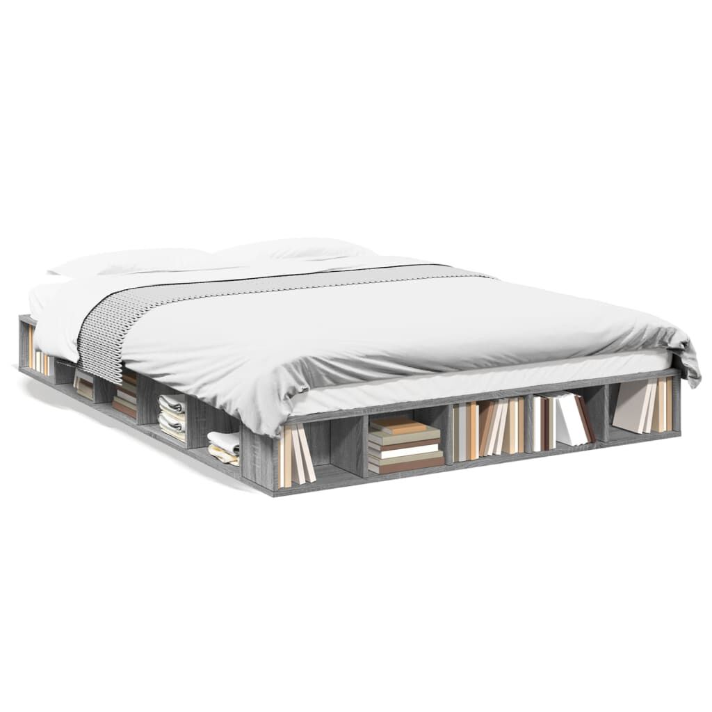 vidaXL Πλαίσιο Κρεβατιού Γκρι Sonoma 140x200 εκ. Επεξεργασμένο Ξύλο