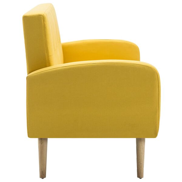 vidaXL Καναπές Τριθέσιος Κίτρινος Υφασμάτινος