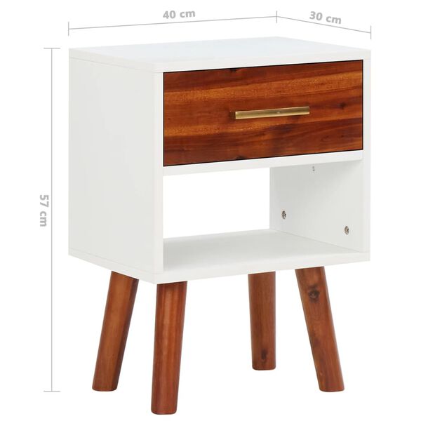 vidaXL Κομοδίνα 2 τεμ. 40 x 30 x 57 εκ. από Μασίφ Ξύλο Ακακίας