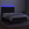 vidaXL &Kappa;&rho;&epsilon;&beta;ά&tau;&iota; Boxspring &mu;&epsilon; &Sigma;&tau;&rho;ώ&mu;&alpha; & LED &Mu;&alpha;ύ&rho;&omicron; 140x190 &epsilon;&kappa;. &Upsilon;&phi;&alpha;&sigma;&mu;ά&tau;&iota;&nu;&omicron;