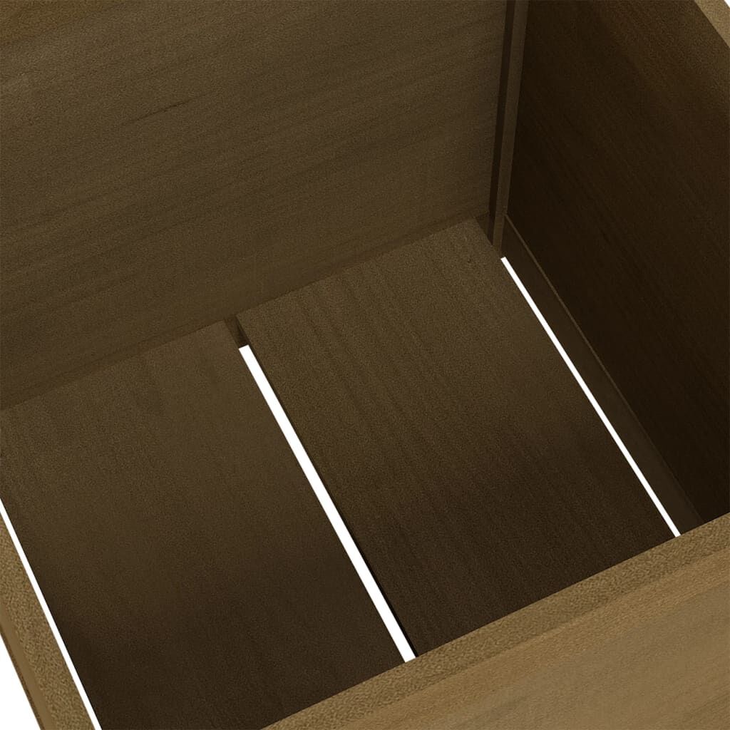 vidaXL Ζαρντινιέρα Καφέ Μελί 60 x 60 x 60 εκ. από Μασίφ Ξύλο Πεύκου