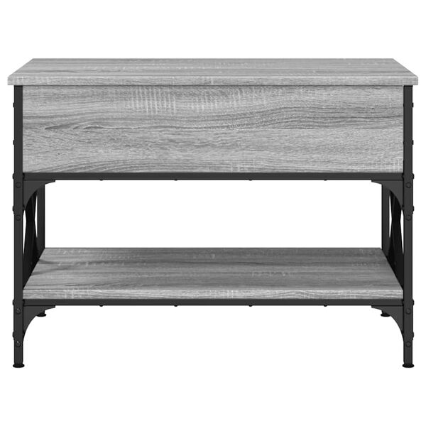 vidaXL Τραπεζάκι Σαλονιού Γκρι Sonoma 70x50x50 εκ. Επεξ. Ξύλο/Μέταλλο