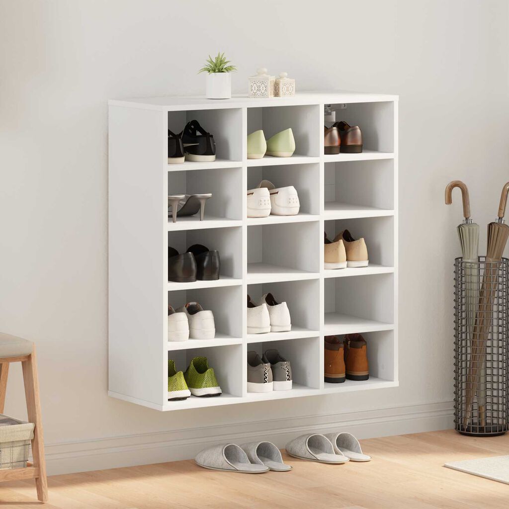 vidaXL Ντουλάπα Παπουτσιών Λευκό 52.5 x 30 x 50 εκ. Επεξεργασμένο ξύλο