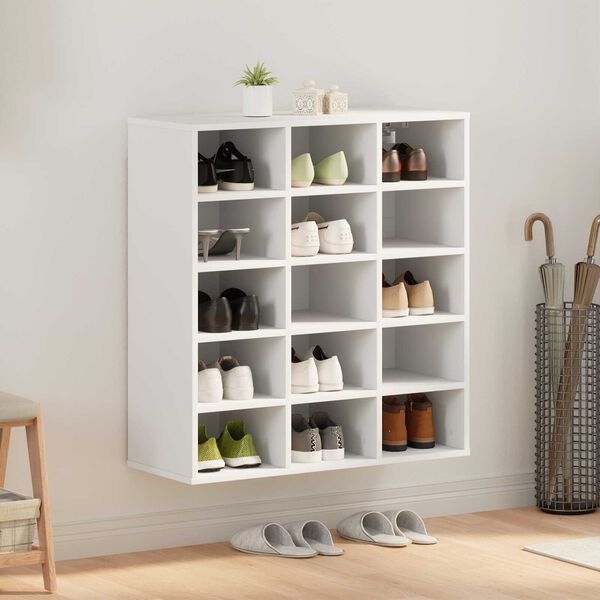 vidaXL Ντουλάπα Παπουτσιών Λευκό 52.5 x 30 x 50 εκ. Επεξεργασμένο ξύλο