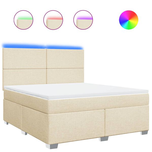 vidaXL &Kappa;&rho;&epsilon;&beta;ά&tau;&iota; Boxspring &mu;&epsilon; &Sigma;&tau;&rho;ώ&mu;&alpha; &Kappa;&rho;&epsilon;&mu; 180x200 &epsilon;&kappa;. &Upsilon;&phi;&alpha;&sigma;&mu;ά&tau;&iota;&nu;&omicron;