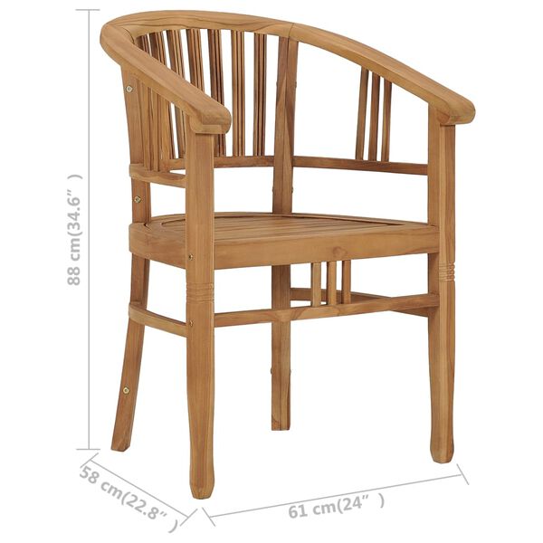vidaXL Καρέκλες Κήπου 2 τεμ. από Μασίφ Ξύλο Teak