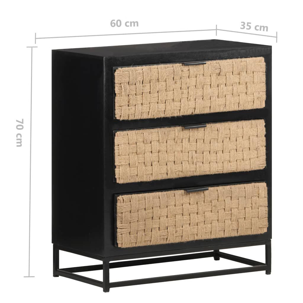vidaXL Συρταριέρα 60 x 35 x 70 εκ. από Μασίφ Ξύλο Μάνγκο