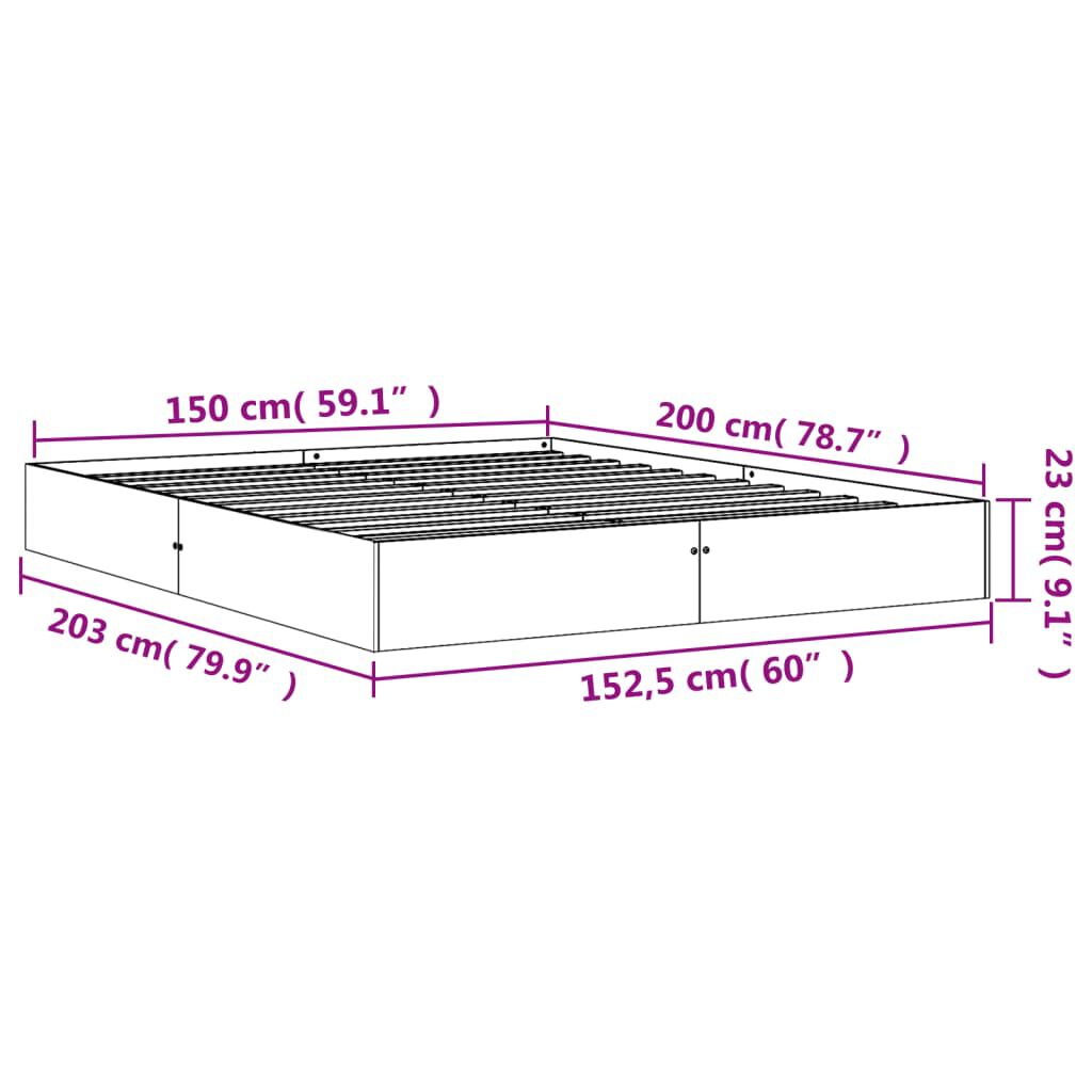 vidaXL Σκελετός Κρεβ. Χωρίς Στρώμα Καφέ Κεριού 150x200 εκ Μασίφ Πεύκο