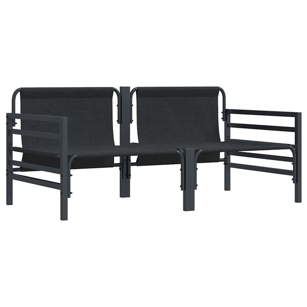 vidaXL Εξωτερικά Έπιπλα με μαξιλάρι με μαξιλάρι 2 pcs Ανθρακί Ατσάλι