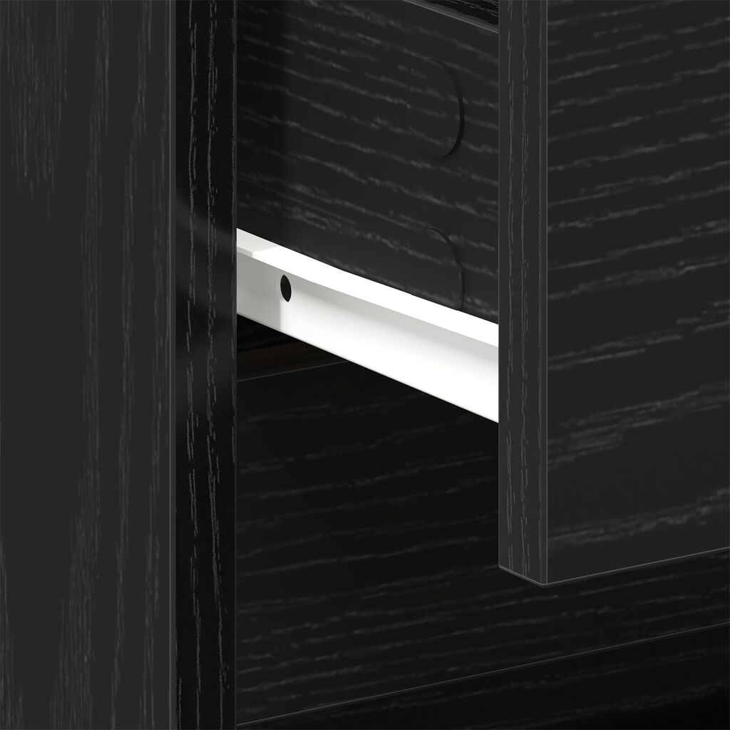 vidaXL Κομοδίνο Μαύρη Δρυς 45x34x44,5 εκ. Κατασκευασμένο Ξύλο