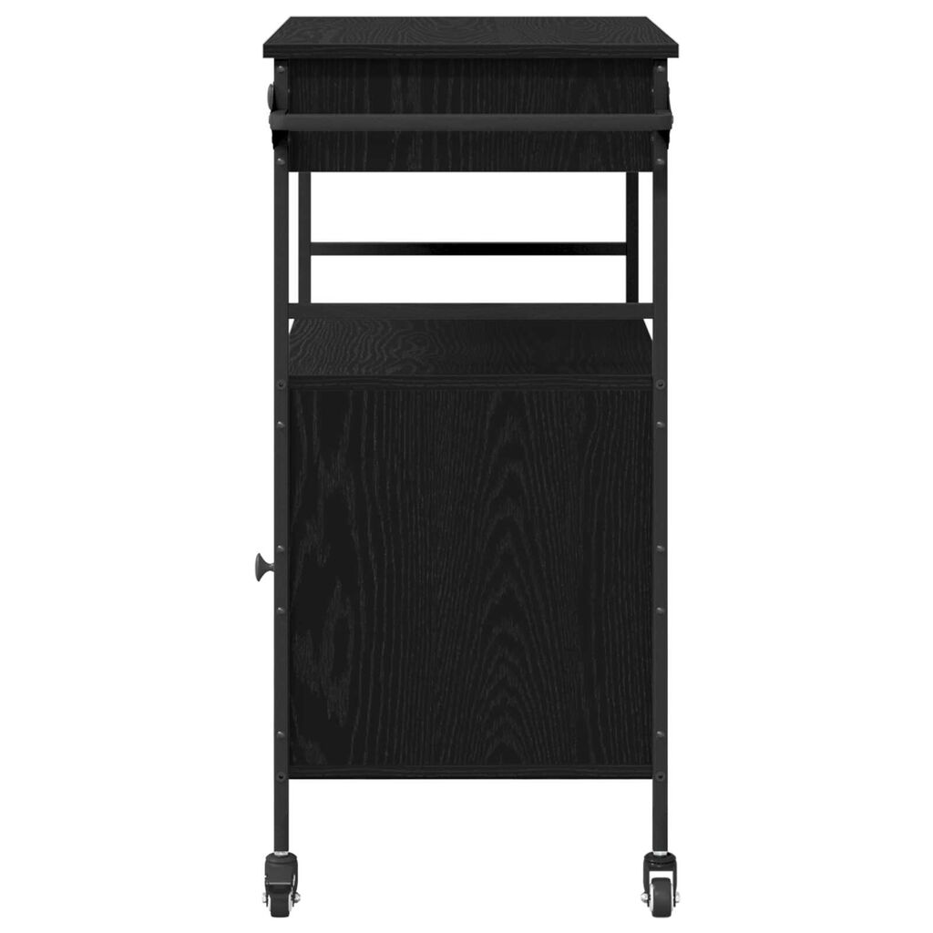 vidaXL Καλάθι Κουζίνας Μαύρης Δρυός 56x43x89.5 εκ. Κατασκευασμένο Ξύλο