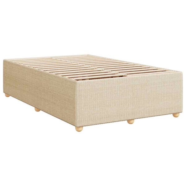 vidaXL Κρεβάτι Boxspring με Στρώμα Κρεμ 120x190 εκ. Υφασμάτινο