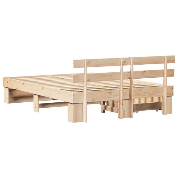 vidaXL Σκελετός Κρεβατιού Καφέ 150 x 200 cm Συμπαγές ξύλο πεύκου