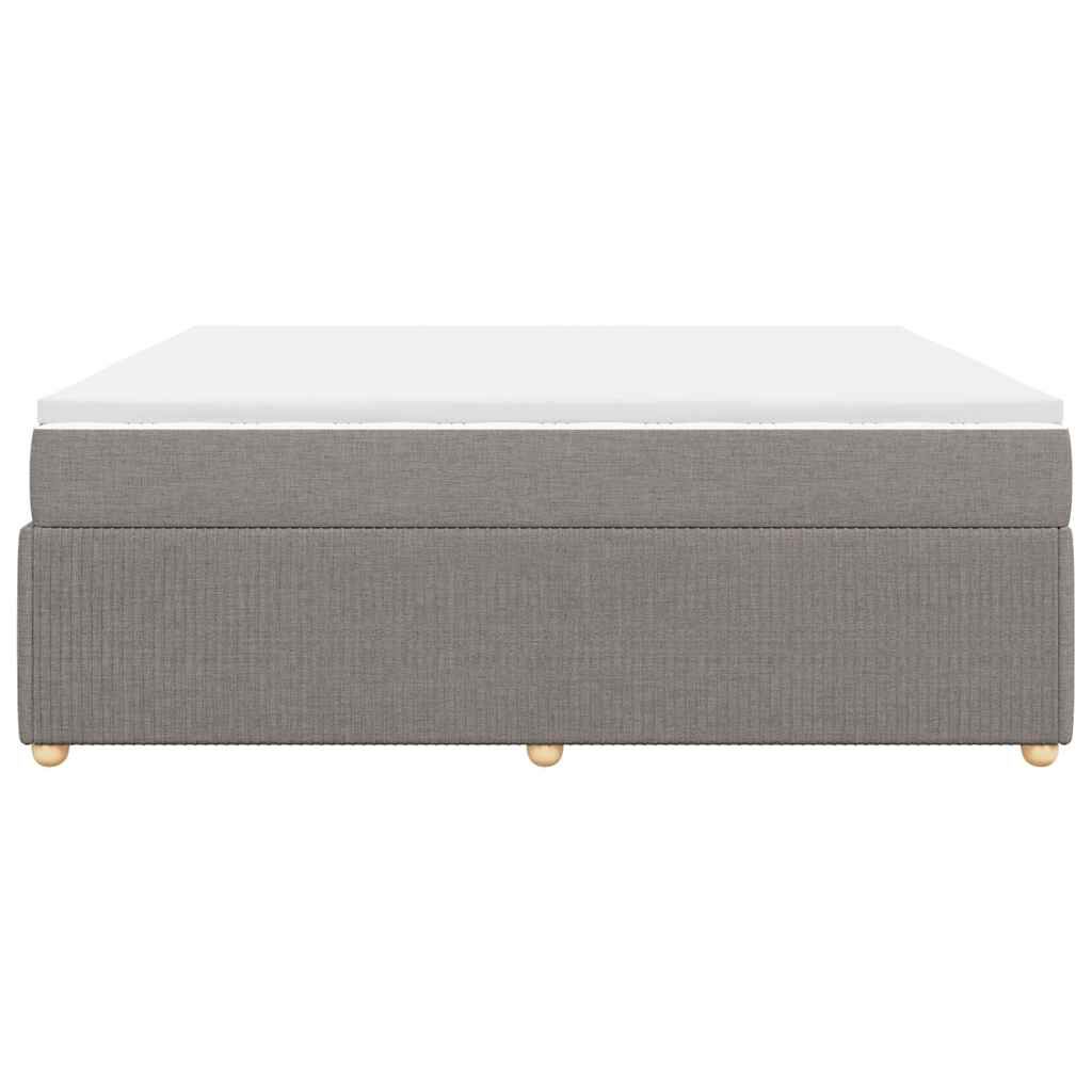 vidaXL Κρεβάτι Boxspring με Στρώμα Taupe 200x200 εκ. Υφασμάτινο