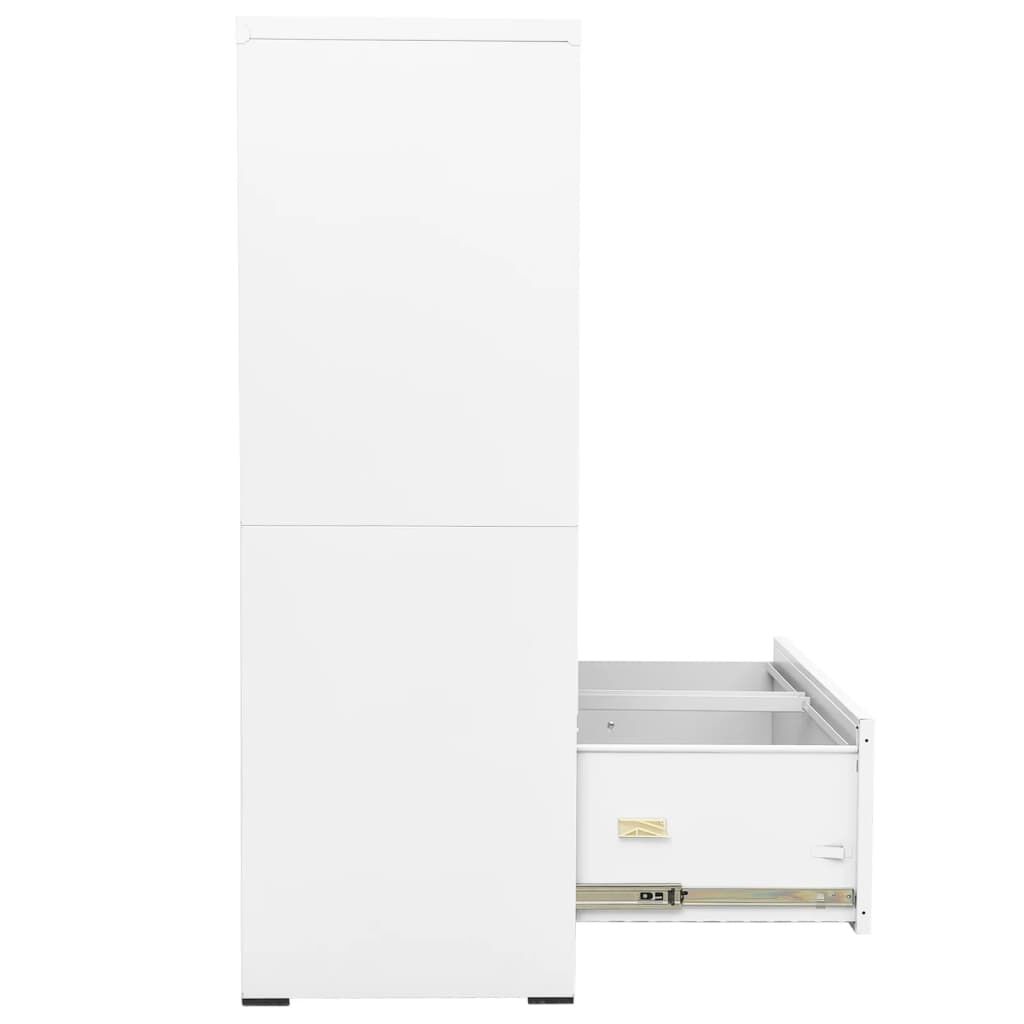 vidaXL Αρχειοθήκη Λευκή 90 x 46 x 134 εκ. από Ατσάλι
