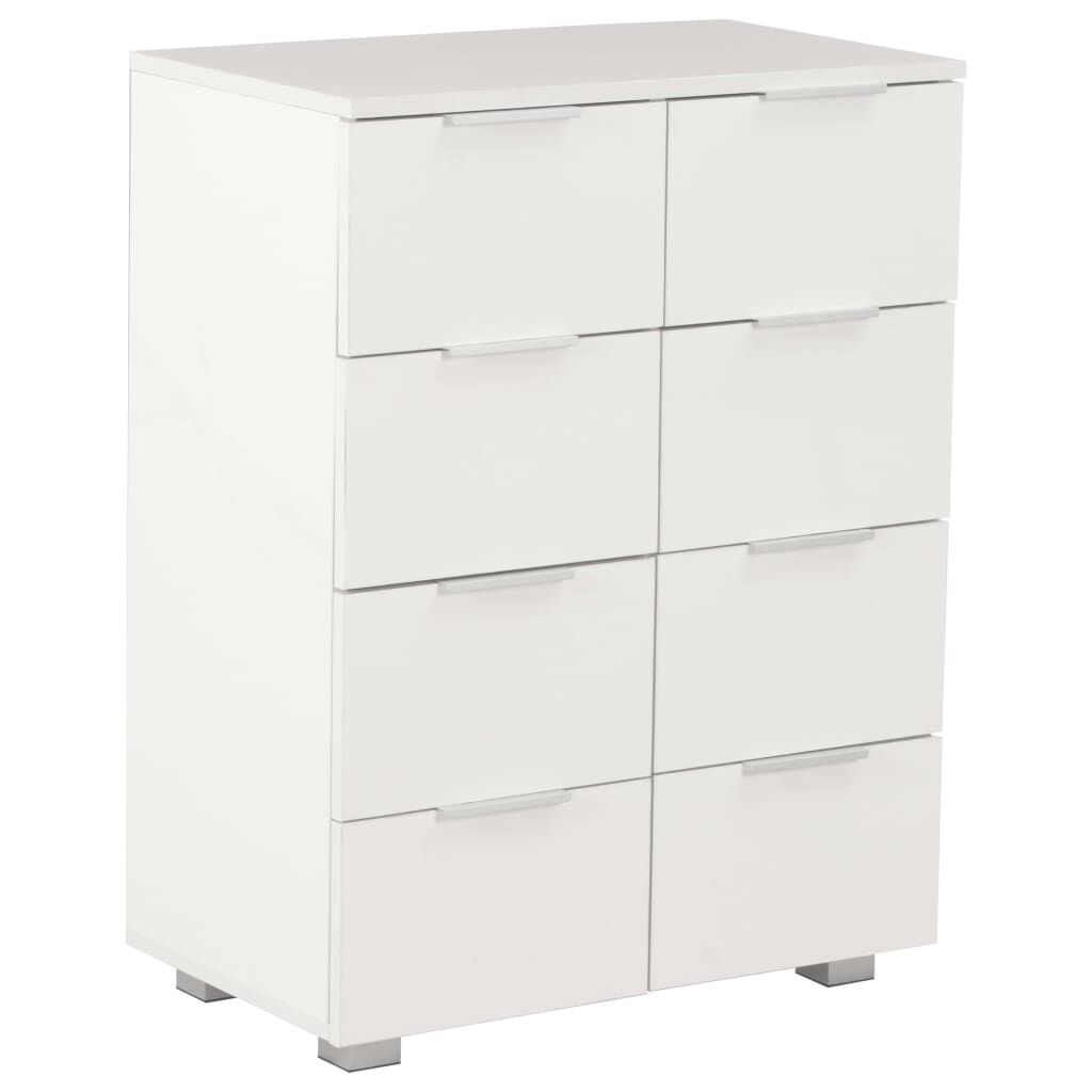 vidaXL Μπουφές Ψηλός Γυαλιστερός Λευκός 60x35x80 εκ. Επεξ. Ξύλο