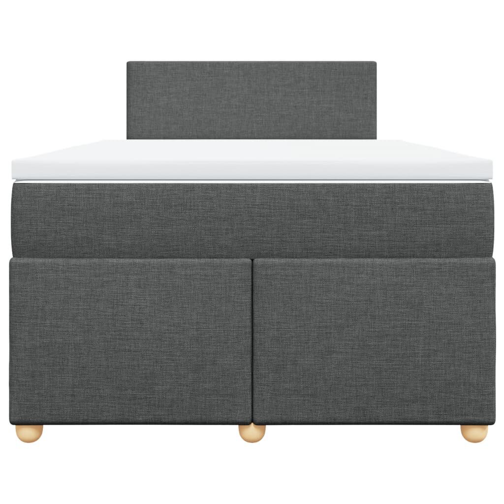 vidaXL Κρεβάτι Boxspring με Στρώμα Σκούρο Γκρι 120x190 εκ Υφασμάτινο