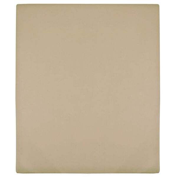 vidaXL Σεντόνι με Λάστιχο Taupe 140x200 εκ. Βαμβακερό Ζέρσεϊ