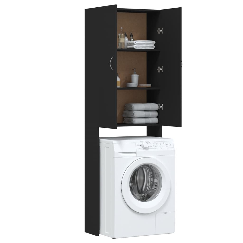 vidaXL Ντουλάπι Πλυντηρίου Μαύρο 64 x 25,5 x 190 εκ.