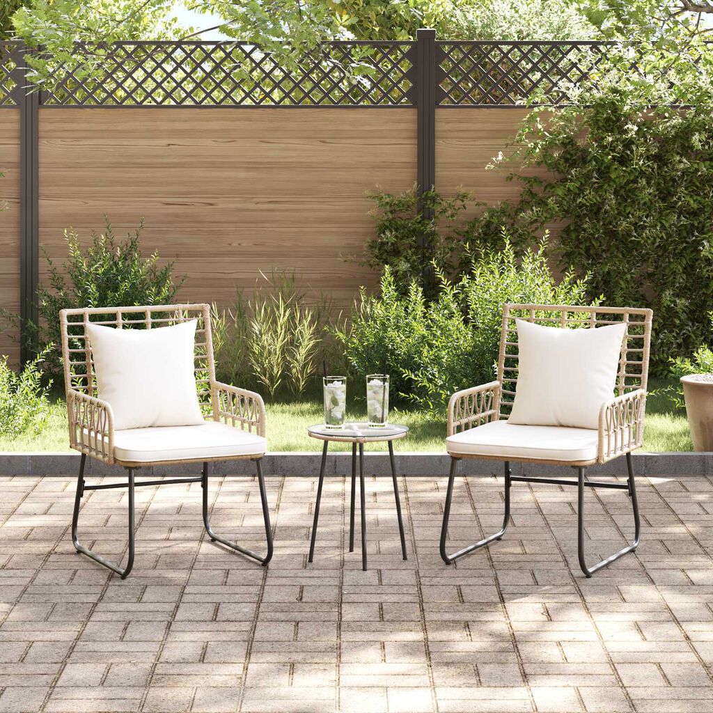 vidaXL Σέτ φαγητού για κήπο 3 pcs Μαύρο, Ανθρακί 35 x 35 x 45 εκ