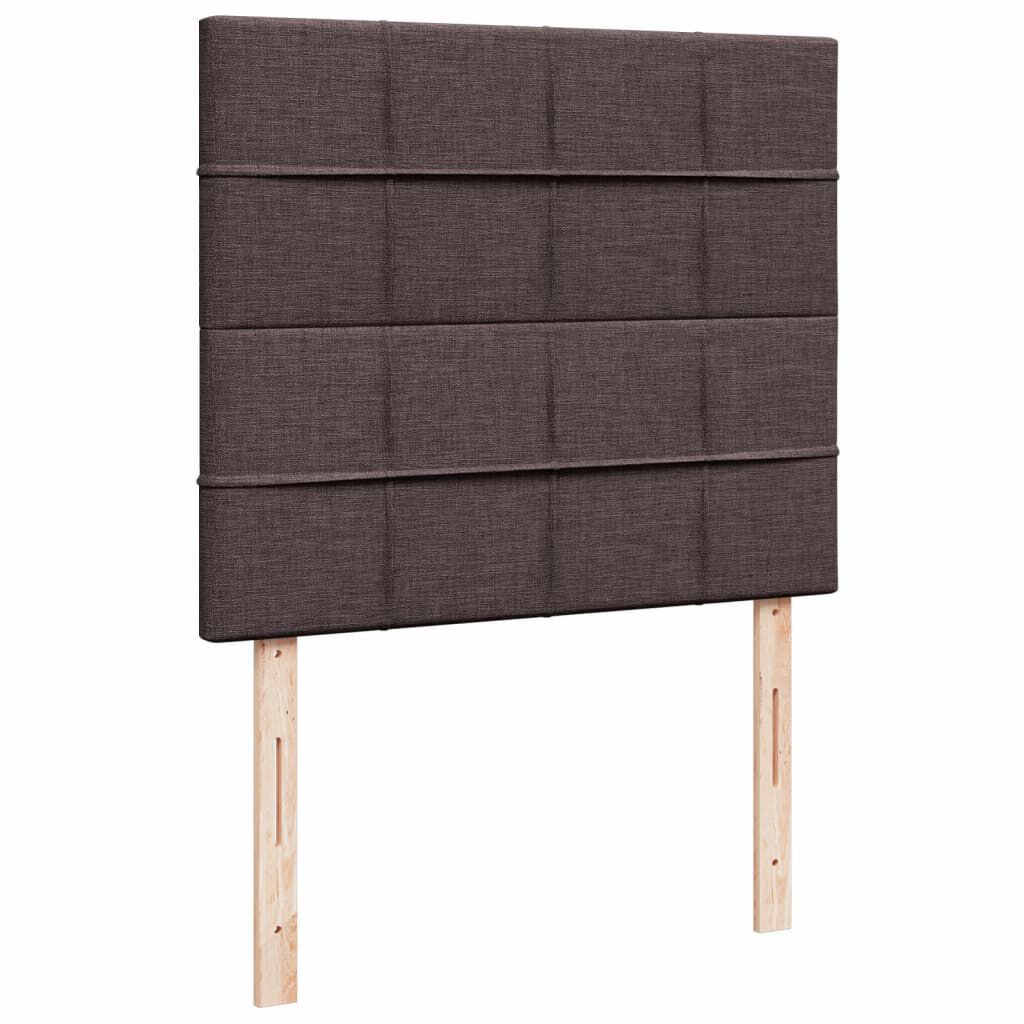 vidaXL Κρεβάτι Boxspring με Στρώμα Σκούρο Καφέ 120x190 εκ Υφασμάτινο