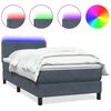 vidaXL &Kappa;&rho;&epsilon;&beta;ά&tau;&iota; Boxspring &mu;&epsilon; &Sigma;&tau;&rho;ώ&mu;&alpha; & LED &Sigma;&kappa;&omicron;ύ&rho;&omicron; &Gamma;&kappa;&rho;&iota; 80x220 &epsilon;&kappa;. &Beta;&epsilon;&lambda;&omicron;ύ&delta;&iota;&nu;&omicron;