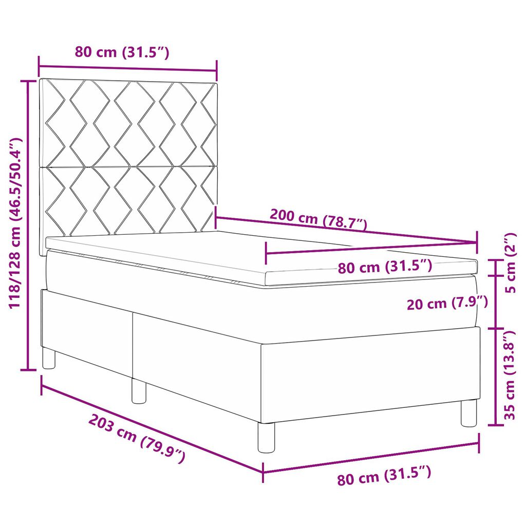 vidaXL Κρεβάτι με Μάξιλαρι 80x200 εκ.