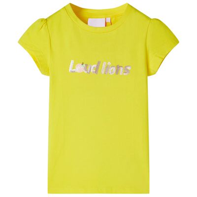 Μπλουζάκι Παιδικό με Πολύ Κοντά Μανίκια Έντονο Κίτρινο 92