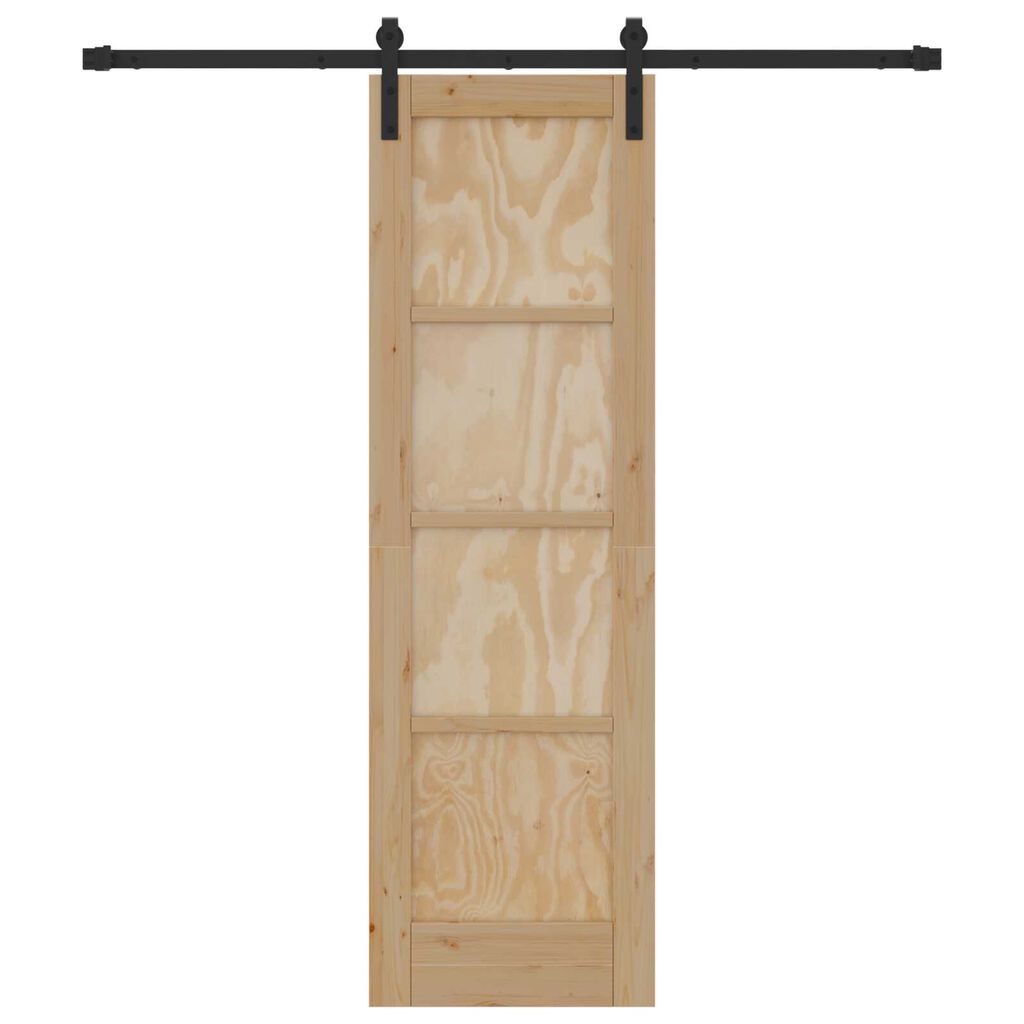 vidaXL Συρόμενη Πόρτα με Σετ Υλικών 61x198.5 cm Συμπαγές Ξύλο Πεύκου