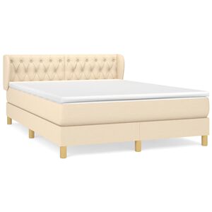 vidaXL &Kappa;&rho;&epsilon;&beta;ά&tau;&iota; Boxspring &mu;&epsilon; &Sigma;&tau;&rho;ώ&mu;&alpha; &Kappa;&rho;&epsilon;&mu; 140x190 &epsilon;&kappa;. &Upsilon;&phi;&alpha;&sigma;&mu;ά&tau;&iota;&nu;&omicron;